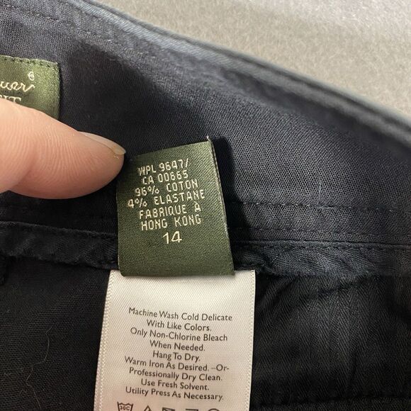 Eddie Bauer Pants Womens 14 Black Mid Rise Stretch Straight Flat Front Preppy - Picture 5 of 13